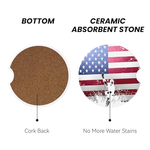 Lacrosse Car Coasters for Cup Holders, 2 Pack Absorbent Ceramic Drink Cup Coaster for Women Men, Auto Interior Accessories - color: T10