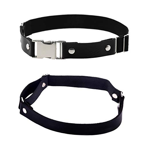 Adjustable Elastice 2 Rows Leather Leg Harness Garter Belt Punk Gothic Thigh Ring Garter - color: Black With Alloy Buckle