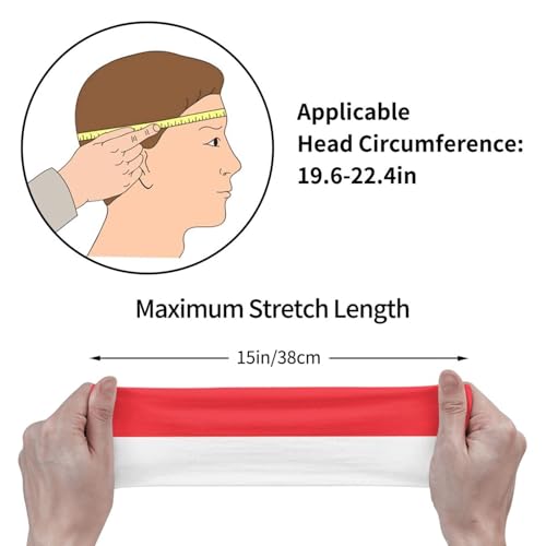 Stylish Sports Sweatband with Indonesian Flag Printed Design Suitable for Basketball Baseball and Soccer