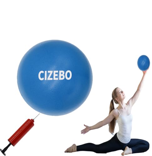 CIZEBO 6" Pilates Ball, Small Exercise Ball & Air Pump Yoga Core (8" Opt) - color: Blue, size: 6 inch