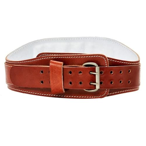 Schiek Sports 2006 Leather 6" Weight Lifting Belt - Weightlifting Belt with Double Prong Stainless Steel Belt Buckle - size: Medium