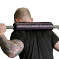 Dark Iron Fitness Barbell Pad w/Extra Thick Foam Padding, Non-Slip Hook and Loop Closure for Olympic Bars Weight Training Shoulder & Neck Protection Support, for Squats Hip Thrusts Lunges - color: Drop It Like A Squat