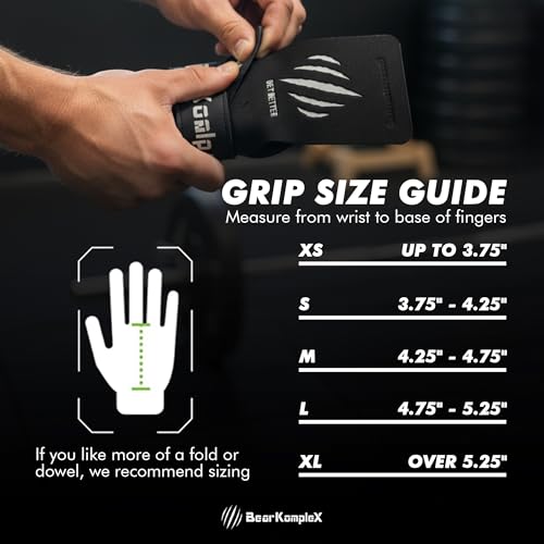 Bear KompleX Black Diamond No Hole Grips for - Lightweight, High Performance Weightlifting Grips, Protect Hands and Provides Comfort - Great for Cross Training, Powerlifting - size: Small