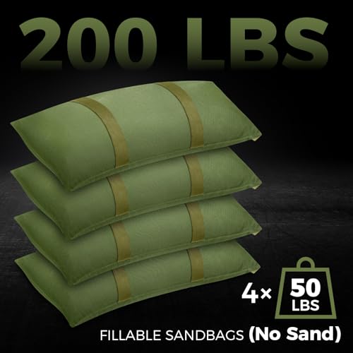 200 LBS Sand Bags for Weight, Umbrella Base Weights Sandbags, 4 Packs Fillable Heavy Duty Weight Sandbag for Outdoor Furniture Garden Backyard Patio Umbrella Trampoline Poolside Accessories (Green) - color: Green