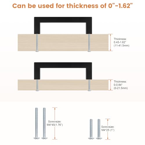 Probrico 5 Pack Black Cabinet Pulls Stainless Steel 4Inch Cabinet Handles Square Corner Bar Kitchen Cabinet Handles Drawer Pulls Knobs Hole Centers 4 inch 102mm Kitchen Cabinet Pulls - color: Black, size: Hole Center: 102mm(4inch)