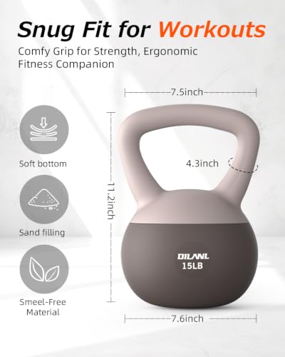 Soft Kettlebell, Safe Strength Training Kettle bell, Cushioned Impact-Resistant Base and Anti-Slip Grip Weight, Kettlebells Set for Home Workouts and Men/Women/Beginners,With Non-slip Gloves - color: Chic Pink