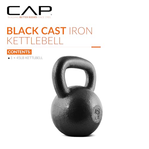 CAP Barbell Cast Iron Kettlebell - Singles and Sets, Multiple Weight Choices - size: 45 pounds