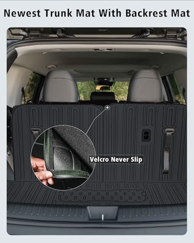 Floor Mats Custom Fit for Kia Sorento 2021-2025 2026 6&7 Seats (Not for Hybrid) Trunk Mat with Backrest Mat All Weather TPE Rubber Cargo Liner Back Seat Protector Full Set for Sorento Accessories - size: For Kia Sorento Gas 2021-2026