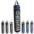 Outslayer 100 lbs Filled Heavy Bag | Custom Colors for Boxing, Kickboxing, Taekwondo & MMA Training | Made in USA - color: Black/Blue, style: Without Bottom D-Ring