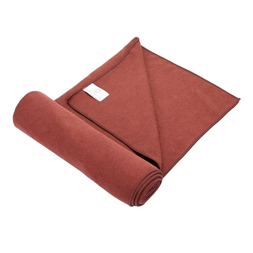 Yoga Mat Towel - Double Sided Microfiber Yoga Towel - Sweat Absorbent Non Slip Hot Yoga Towel - Lightweight, Quick Drying Pilates Towel - 73" x 26", Sedona - color: Sedona