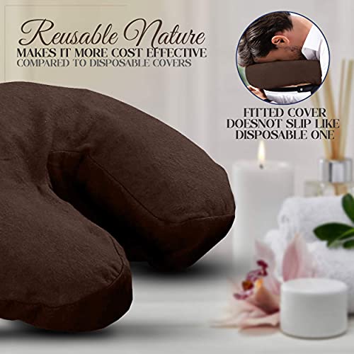 London Linens Premium Extra Thick 100% Cotton Flannel Massage Face Cradle Cover, Includes 4pcs (4, Mocha) - color: Mocha, size: 4