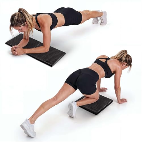 Yoga Knee Pad Cushion Exercise Knee Pad Folding, 1/2" Thick 24"x12" Eliminate Pain During Yoga or Exercise Workout– Extra Thick Padding& Support for Yoga Pilates, Fitness Exercise - color: Black