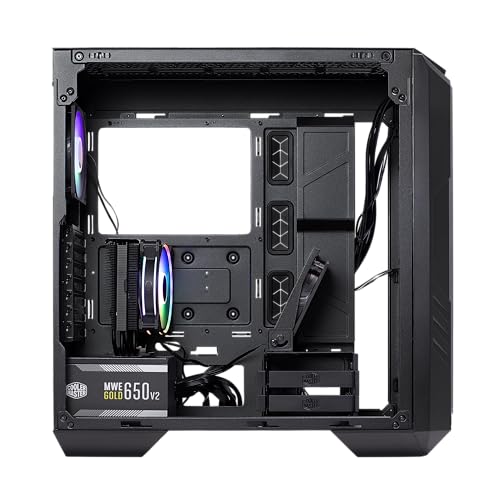 Cooler Master HAF 500 Pro Bundle – PC Case + PSU + CPU Cooler, High Airflow ATX Mid-Tower PC Case with Dual 200mm ARGB Fans + Hyper 212 Halo CPU Air Cooler + MWE 650W Gold Power Supply