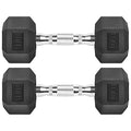 Hex Dumbbells Rubber Coated Cast Iron Hex Black Dumbbell Free Weights for Exercises - style: 10 Pounds / Pair