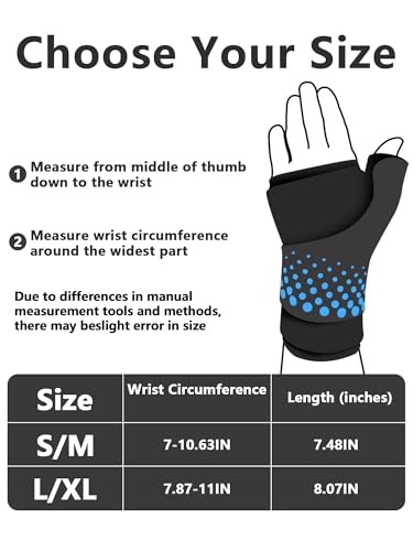 Wrist &Thumb Ice Pack Wrap -Cold&Hot Therapy Thickened Ice Gel- Hand Ice Pack & Ice Glove for Arthritis,Carpal Tunnel Relief, Tendonitis,Injuries & Recovery-Fits Men and Women (Black, 2 Pack S/M) - color: 2 Pack-black, size: S/M