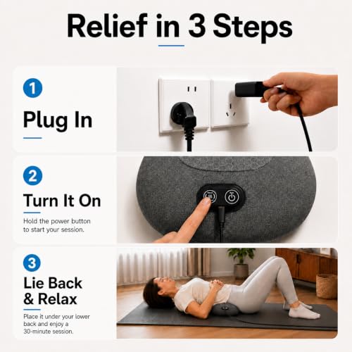 The Original Triple Fusion TriArc 3in1 Back Pain Relief Massager | Orthopedic Level Spinal Decompression, Drug Free Home Use Sciatica & Back Pain Relief - Heat, Traction + Pulsed Massage - color: Dark Grey