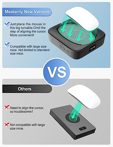 meatanty Mouse Jiggler with Adapter, Silent Undetectable Mouse Mover Device, Automatic Mechanical Wiggler Shaker Giggler, Adjustable Interval Timer, Keep Computer Laptop Active Office Work from Home - style: Mechanical Mouse Jiggler with Adapter