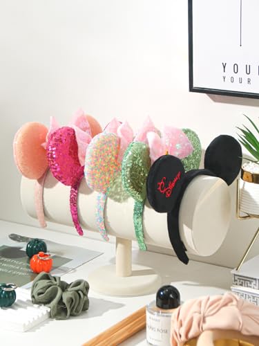 T-Bar Headband Holder Organizer for Selling, Soft Velvet Hairband Stand Display, Hair Hoop Accessories Jewelry Storage for Women Girls (Beige Velvet) - color: T-Bar Beige Velvet
