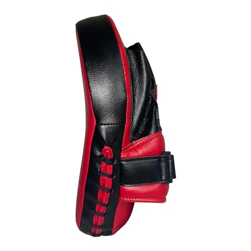Ringside 10.5” Red Curved Boxing Punch Mitts Pair - Durable Striking Pads for Training and Sparring