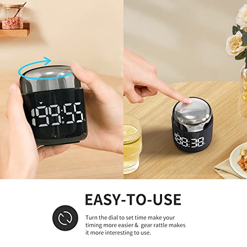 Digital Kitchen Timer,Countdown Countup Timer with Large LED Display Volume Adjustment,Timer for Cooking, Classroom Time for Kids and Teachers. (Silver) - color: Silver