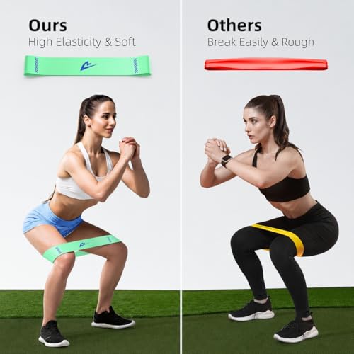 Pull Up Assistance Bands Set, Natural Latex Resistance Bands for Working Out, 5 Resistance Levels from 5 to 40 lb, Long Bands with Carry Bag for Home Gym and Strength Training