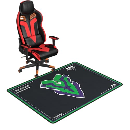 Non-Slip Floor Chair Mat for Neon Genesis Evangelion EVA-00 Series Inspired Design 35"×47" - color: Purple + Green
