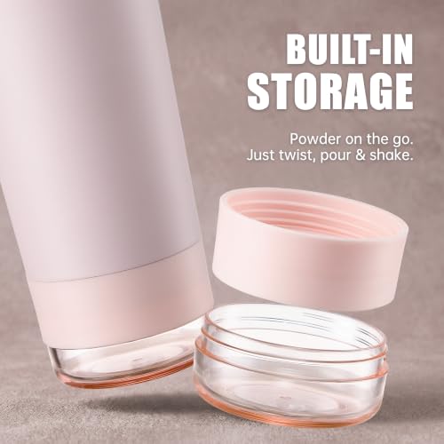 Fijinhom 24 oz Insulated Shaker Bottle with Portable Powder Container. | Leak-Proof Protein Shaker Bottle, 304 Stainless Steel Insulated Water Bottle with Removable Mixer, Measurement Marks, Pink - color: Pink