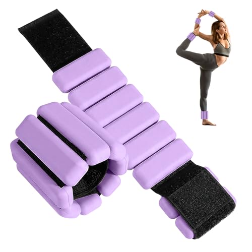 Wrist Ankle Weights for Women, Adjustable Silicone Wrist & Ankle Weights, Wearable Pilates Weighted Bracelet for Strength Training Walking Yoga Physical Therapy Home Workouts - color: Purple