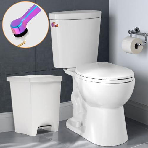 Hibbent Universal Metal Side Mount Toilet Handle Replacement Kit, Brass Toilet Flush Tank Lever with Stainless Steel Flapper Chains for Most Toilets, Rainbow - color: Rainbow, style: Side Mount