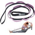 A AZURELIFE Half-Elastic Stretch Straps with 11 Loops, Stretching Strap for Physical Therapy, Multi-Loop Yoga Strap Fitness Exercise Strap for Yoga, Pilates, Dance, Flexibility&Exercise - color: Half Elastic-Purple