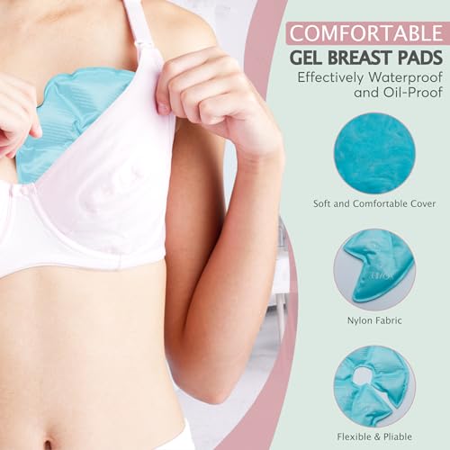 Zomee Hot & Cold Breast Therapy Packs – Reusable Gel Pads for Nursing Pain Relief, Breastfeeding Support, Engorgement & Clogged Ducts – Postpartum Recovery Essentials for New Moms (2-Pack)