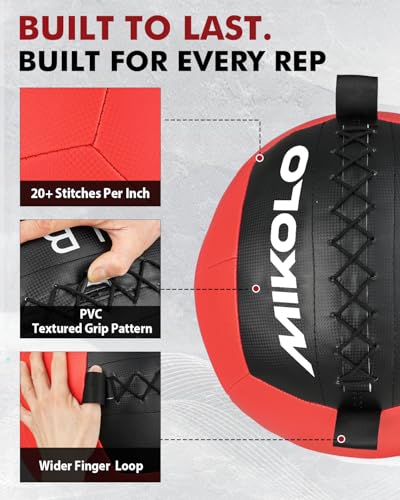 Mikolo Medicine Ball, Wall Ball,Soft Medicine Ball Set,Slam Ball for Core Training, Strength Workouts -Multi-Weight 10lbs 20lbs Exercise Balls for Home Gym, Functional Fitness (10/15/20/25LB) - style: Medecine ball with a rack:10LBS+15LBS+20LBS+25LBS+ Rac