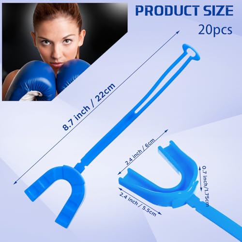 Dunzy 20 Pcs Football Mouth Guards with Strap Bulk Sports Mouthguard Bulk Football Mouthpiece Mouth Protector for Wrestling Boxing Lacrosse Hockey Taekwondo - color: Mixed Color, size: Adult