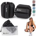 Wellrox Weighted Bangles – Adjustable Ankle and Wrist Weights for Women & Men – Set of Ankle Weights 2 lbs (1 lb Each Wrist Weight) | Weighted Arm Bands for Pilates, Yoga, Running & Walking - color: Stone Black