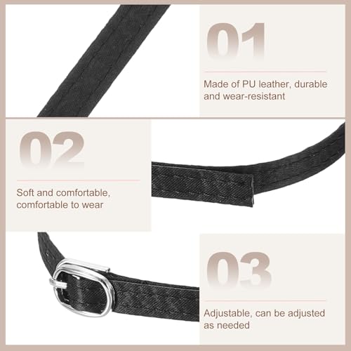 uxcell Replacement Ankle Strap for Heels Detachable Shoe Straps PU Leather Shoe Band - color: Silk Black
