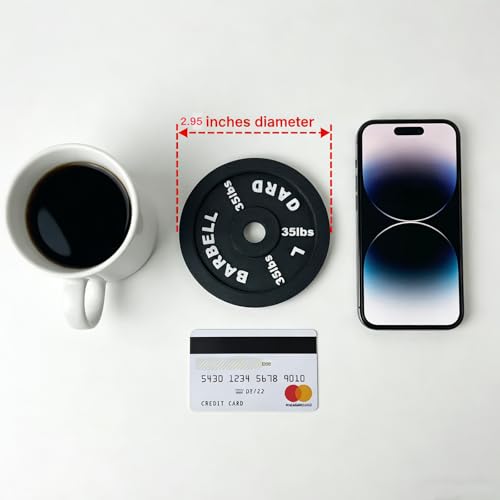 Weight Plate Coaster Set of 4 with Weight Rack Holder-Fun Drink Coasters for Gym Lovers & Fitness Enthusiasts-Unique Lifting Decor Gift for Home,Office, Man Cave-Heavy Duty & Durable,and Lightweight.