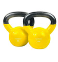 Vinyl Coated Cast Iron Kettlebell Weight - color: 20 LB + 20 LB -Yellow