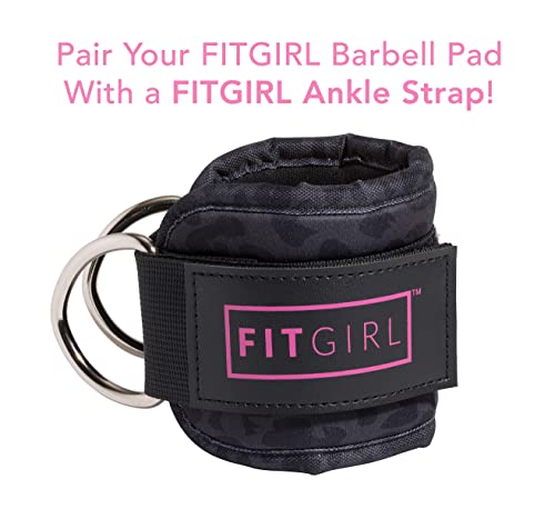 FITGIRL - Squat Pad and Hip Thrust Pad for Leg Day, Barbell Pad Stays in Place Secure, Thick Cushion for Comfortable Squats Lunges Glute Bridges, Olympic Bar and Smith Machine - color: Black Leopard (Deluxe)