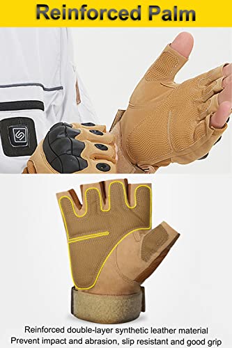 SUJAYU Outdoor Fingerless Gloves for Men - Driving, Hiking, Biking & Motorcycle Gloves - color: Tan, size: X-Large