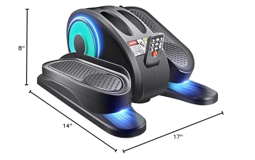 ESL Under Desk Elliptical, Electric Elliptical Leg Exerciser for Seniors | 12 Speed Adjustable, Quiet Elliptical Exercise Machine with Remote, Seated Pedal Exerciser with Strap, Portable - color: Black
