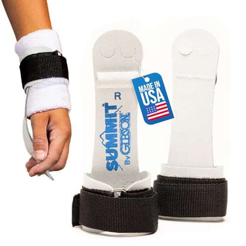 Gibson Summit Ring Gymnastic Grips for Boys, Durable Leather Grip for Secure Grip, Hand Grips for Early Competitor Gymnasts, Gymnastics Grips for Boys - Made in USA