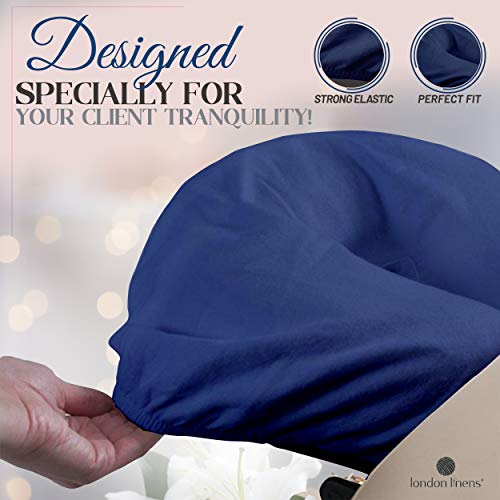 London Linens Pack of 4, Premium Extra Thick 100% Cotton Flannel Massage Tables Face Cradle Covers Cozies Fitted - Includes 4 pcs (Blue) - color: Blue, size: 4