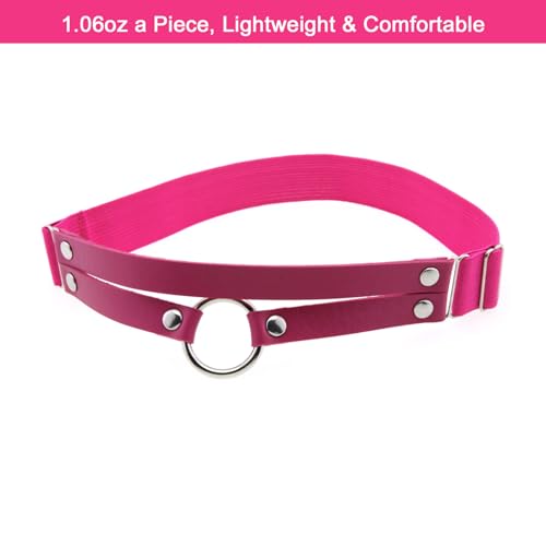Adjustable O-ring Leg Garter, Elastic Thigh Garters Belt for Women, 1 Pair - color: Rose Red