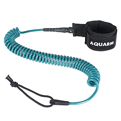 Premium Coiled Surfboard Leash, 11 feet SUP Leash Leg Rope, Stand Up Paddle Board Leash for All Types of Surfboards - color: Dark Blue