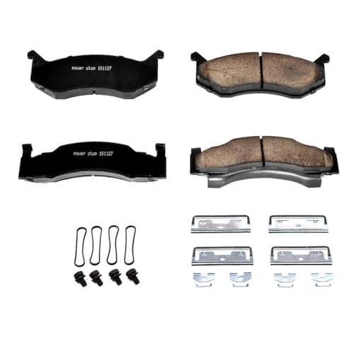 PowerStop Front Brake Pads for Chrysler Imperial 1974-75 |New Yorker 1974-78 |Newport 1974-78 |Town & Country 1974-82 |Dodge B150 1981-94 - Z17 Ceramic Brake Pads with Installation Hardware, 17-269 - style: 17-269