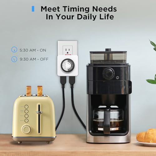 G-ELEK Timers for Electrical Outlets Indoor, 24-Hour Dual Outlet Timer, Christmas Tree Timer Indoor, 3 Prong Light Timers Indoor, Daily Cycle Lamp Timer, 125V 15A, ETL Listed, 2 Pack - size: Indoor 2Pack