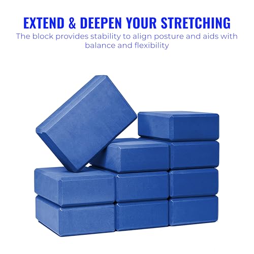 3 in Foam Bulk Yoga Blocks, 10 Pack - color: Dark Blue