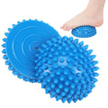Threlaco 2 Pcs Half Round Massage Ball for Feet Blue Spiky Massage Ball for Adults Sports, Stability Training, Muscle Balancing Therapy, Yoga Gymnastics Exercise - color: Blue