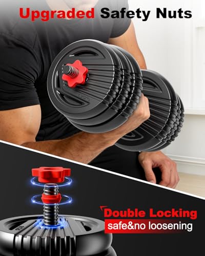 Adjustable Dumbbell set,20/30/45/70/90lbs Free Weight Set | 5 in1 Dumbbell Set with Connector,Used as Barbell,Kettlebells,Push up Stand,Fitness Exercises for Home Gym Suitable Men/Women - style: 30LB(15LB Pair)