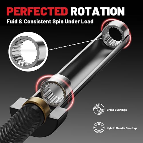 7FT Olympic Barbell 45lb,28MM 2 Inch Olympic Bar for No. 45 Steel,Olympic Weight Bars for Lifting,CrossFit,Bench Press,Deadlift,Squats,Strength Training bars - color: Black&Silver-500LBS
